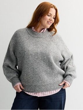NWT Sonoma dark grey heather cozy heritage crewneck sweater size 2X